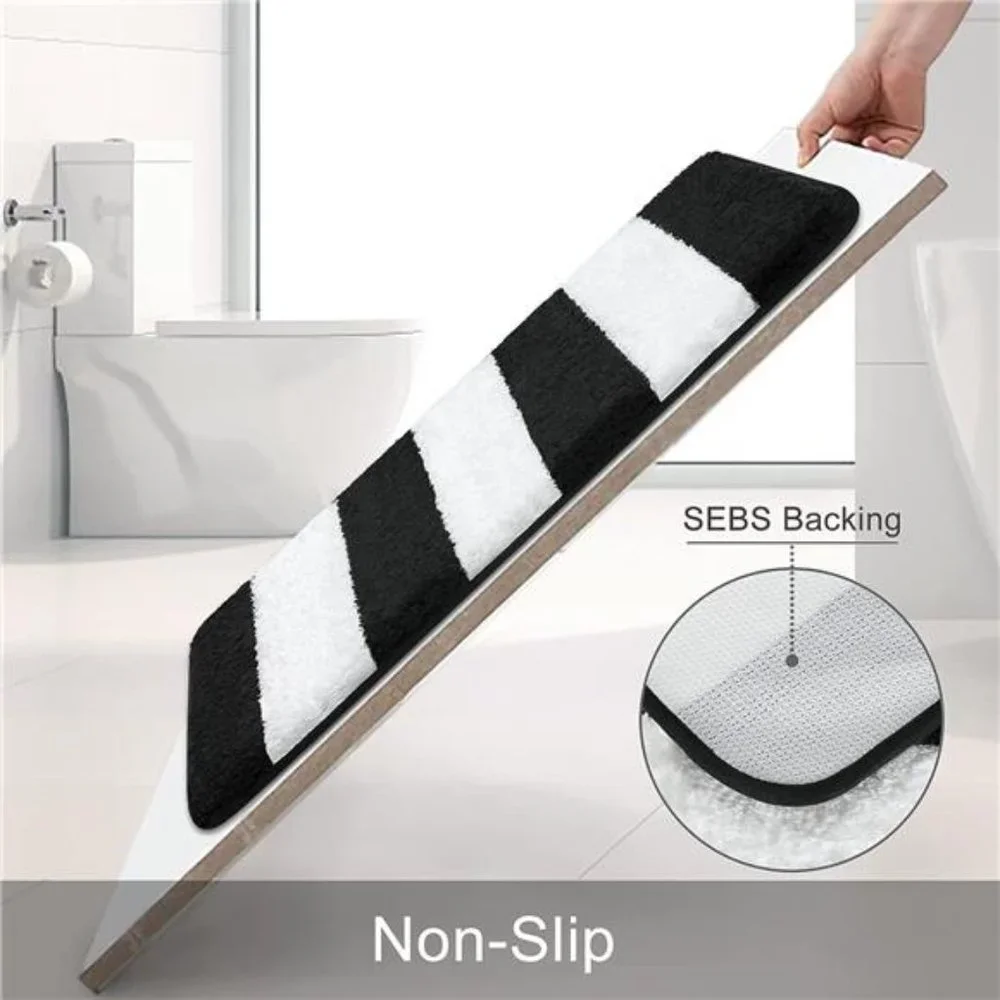 3 Pieces Bathroom Rug, Ultra Soft Non-Slip Bath Mats Sets, Microfiber Absorbent